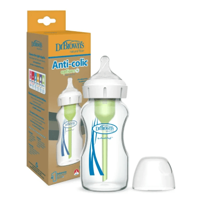 Mamadera Boca Ancha Options+ Vidrio 270ml Dr. Brown’s