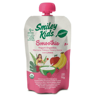 Smoothie Orgánico Manzana Plátano Fresa Avena Linaza