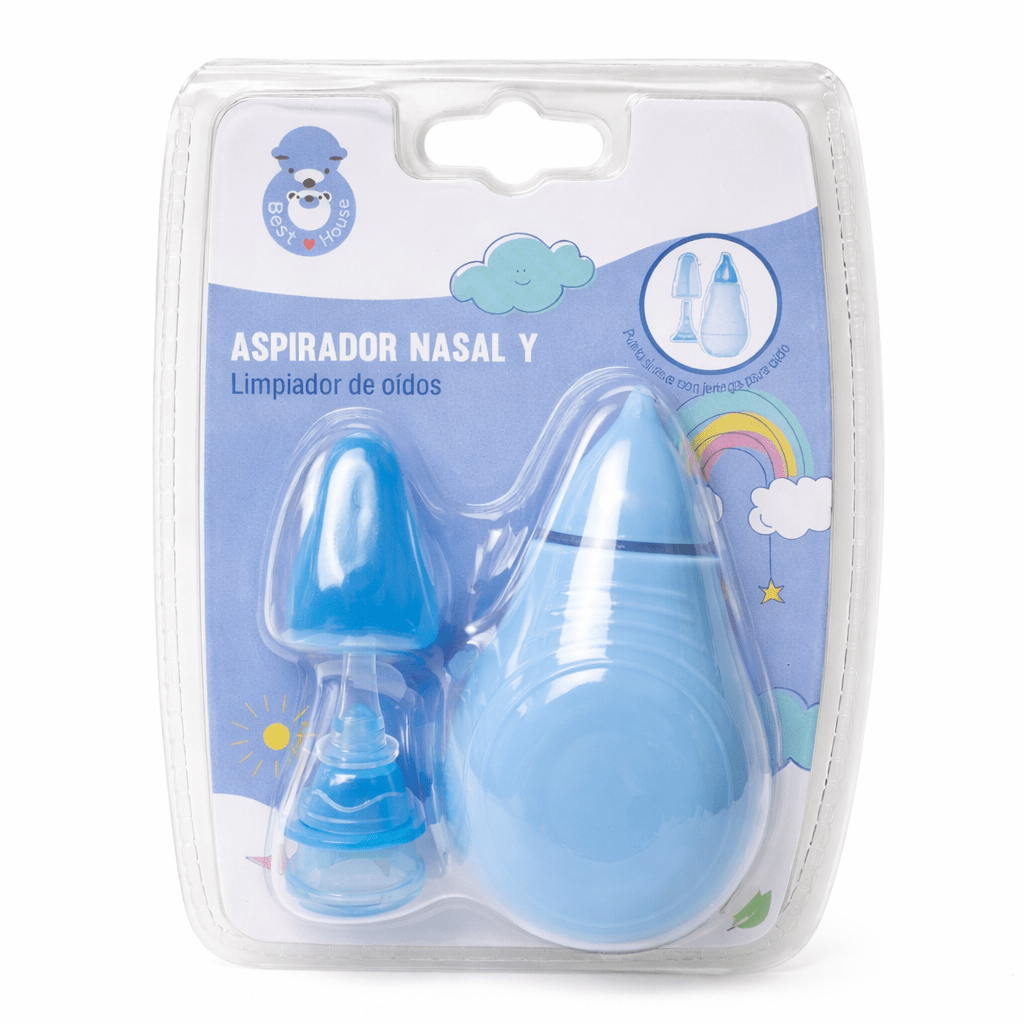 Aspirador nasal para bebé con punta de silicona Azul