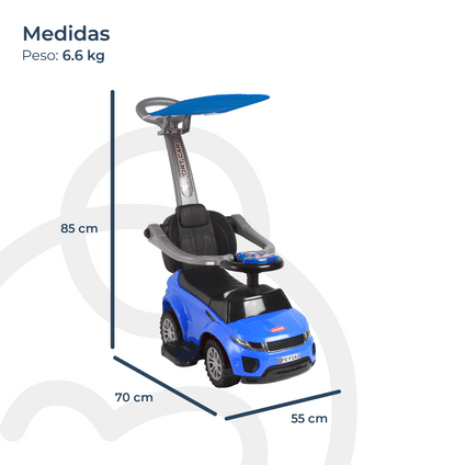 Corre Pasillos con Toldo Azul Push Car