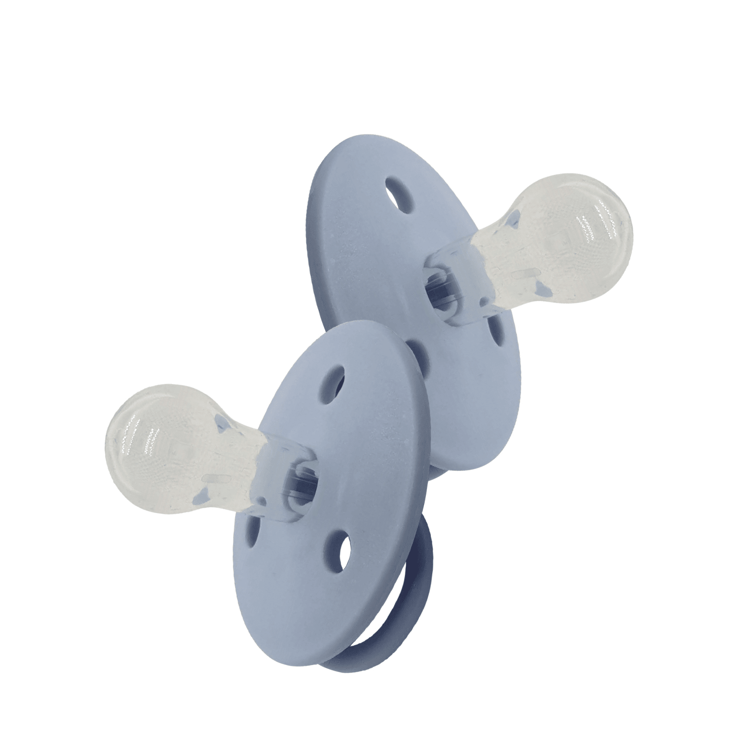 Chupetes redondos Mininor Azul Silicona 6m+ 2 uns