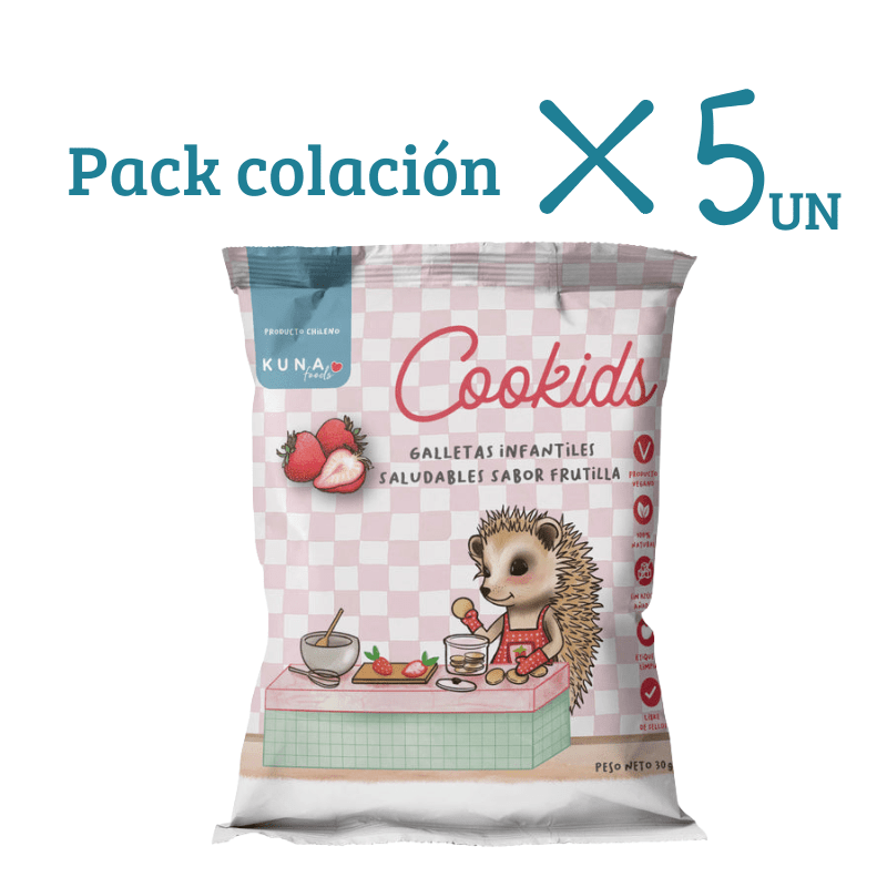 Pack 5 Cookids Frutilla 30grs