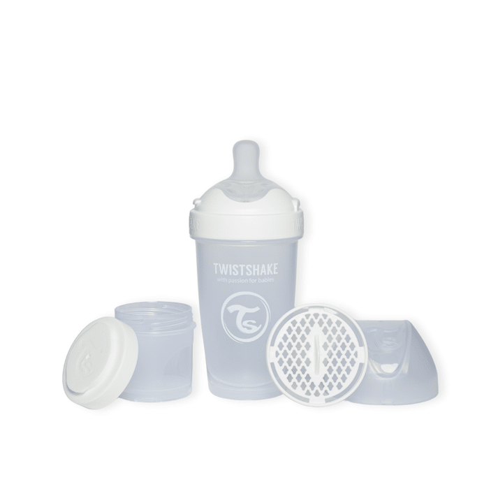Mamadera Twistshake Double Pro 260ml-Blanco