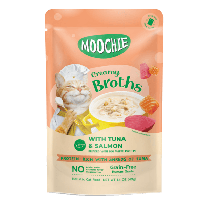 Moochie Cat Creamy Broths with Tuna Salmon