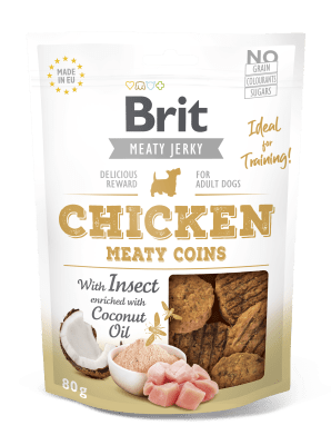 Brit Jerky Chicken Meaty Coins with Insect