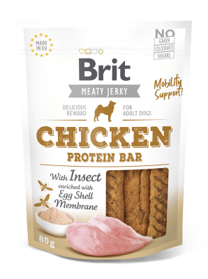 Brit Jerky Chicken Protein Bar with Insect1