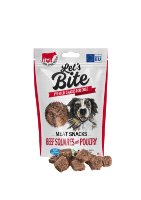 Brit Lets Bite Meat Snacks Beef Squares with Poultry
