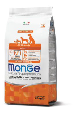 Monge Canine Adult All Breeds Pato, arroz y papa1