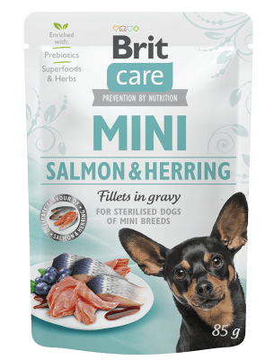 Brit Care Mini Pouch Salmon & Herring Sterilized Fillets1