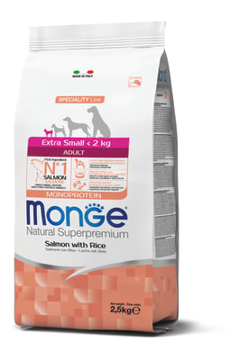 Monge Canine Extra Small Salmon y arroz 2.5 Kg