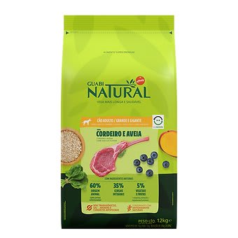 Guabi Natural Perro Adulto Grande Y Gigante Cordero Y Avena 12KG