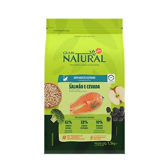 Guabi Natural Gato Adulto Castrado Salmón y Cebada