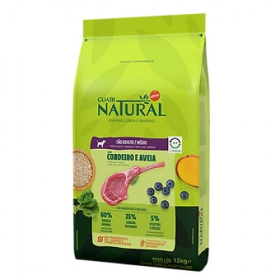 Guabi Natural Perro Adulto Mediano Cordero Y Avena 12KG