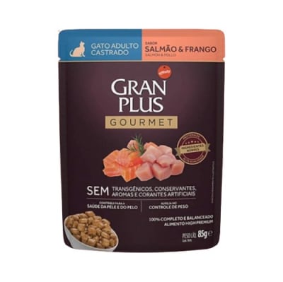 Gran Plus Gourmet Sobre Gato Adulto Castrado Salmón y Pollo1