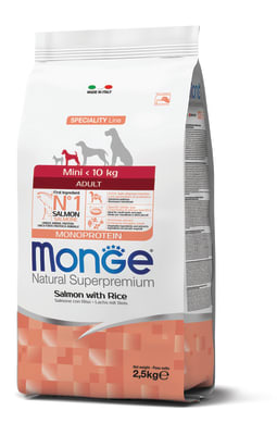 Monge Canine Adult Mini Salmon y arroz 2.5 Kg