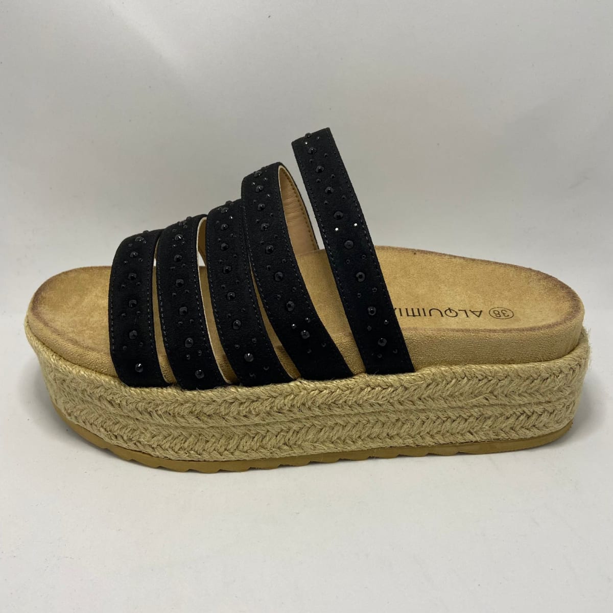 SANDALIA brillos negra | Tienda Mottai