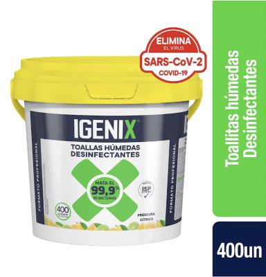 TOALLAS HUMEDAS DESINFECTANTES IGENIX X 400 UN BALDE