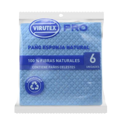 PAÑO ESPONJA CELESTE X 6 UN VTX PRO