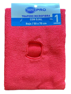 TRAPERO MICROFIBRA C/OJAL 50 X 70 CM ROJO VIRUTEX