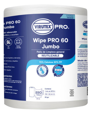 PAÑO WIPEPRO X60 JUMBO X 890 PAÑOS VIRUTEX
