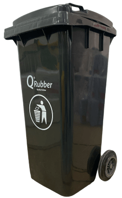 CONTENEDOR BASURA 120 LT QRUBBER GRIS