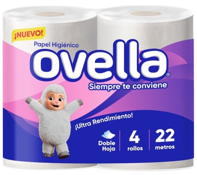 PAPEL HIGIENICO OVELLA D/H 4 X 22 MT