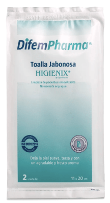 TOALLA JABONOSA HIGIENIX 11 X 20 CM 2 UN DIFEM