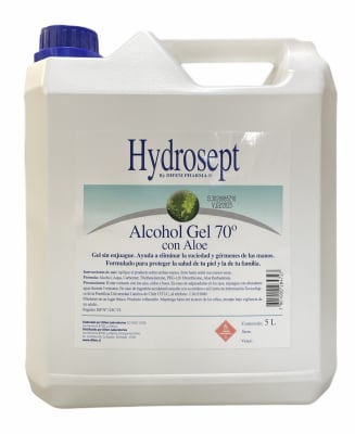 ALCOHOL GEL HYDROSEPT C/ALOE 5 LT DIFEM