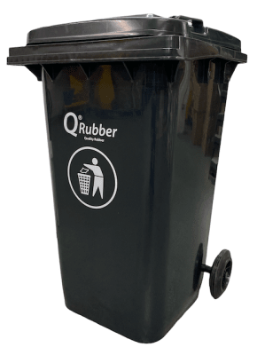 CONTENEDOR BASURA 240 LT QRUBBER GRIS