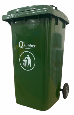 CONTENEDOR BASURA 240 LT QRUBBER VERDE