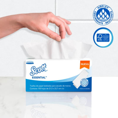 TOALLA INTERFOLIADA SCOTT ESSENTIAL X 150 UN