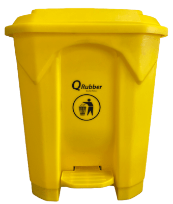 CONTENEDOR 30 LT C/PEDAL AMARILLO QRUBBER
