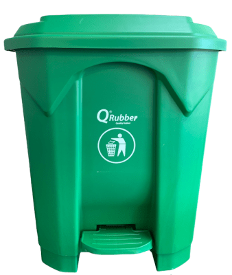 CONTENEDOR 30 LT C/PEDAL VERDE QRUBBER
