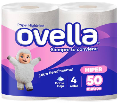 PAPEL HIGIENICO OVELLA D/H 4 X 50 MT