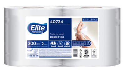 TOALLA MANO ELITE D/H 2 X 200 MT EXTRA BLANCA