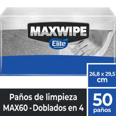 PAÑO MAXWIPE MAX60 DOBLADO X 50 PAÑOS ELITE