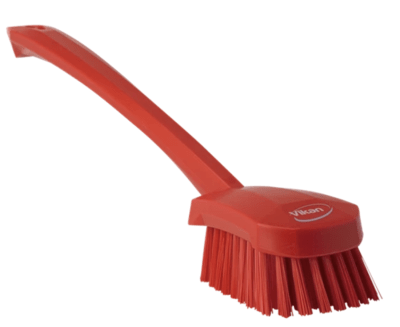 CEPILLO CERDA DURA MANGO LARGO ROJO
