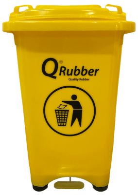 CONTENEDOR BASURA 50 LT C/PEDAL QRUBBER AMARILLO
