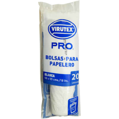 BOLSA BASURA 50 X 55 BLANCA X 20 UN VIRUTEX