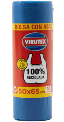 BOLSA BASURA AZUL 50 X 65 10 UN CON ASAS