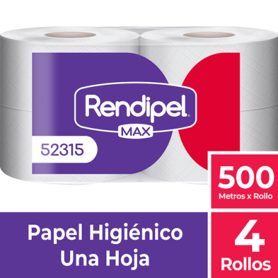 PAPEL HIGIENICO RENDIPEL MAX 4 X 500 MT