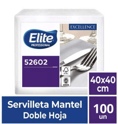 SERVILLETA ELITE MESA MANTEL 100 UN 40 X 40 CM