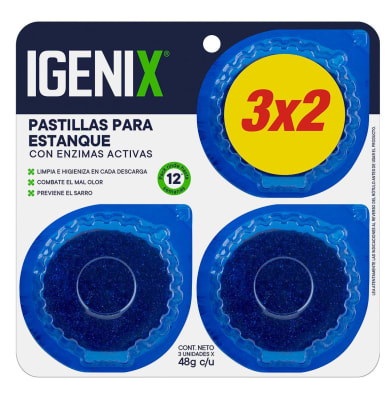 PASTILLA ESTANQUE IGENIX AZUL X 3 UN 48 GR.