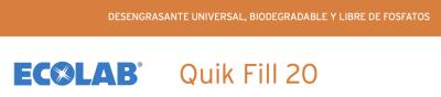 DESENGRASANTE Y LIMPIADOR UNIVERSAL CONCENTRADO QUIK FILL 20 LT ECOLAB