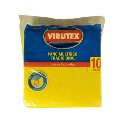 PAÑO MULTIUSO CLASICO AMARILLO X 10 UN VIRUTEX