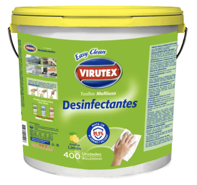 TOALLAS HUMEDAS DESINFECTANTES VIRUTEX X 400 UN BALDE