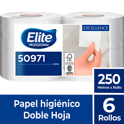 PAPEL HIGIENICO ELITE D/H 6 X 250 MT EXTRA BLANCO