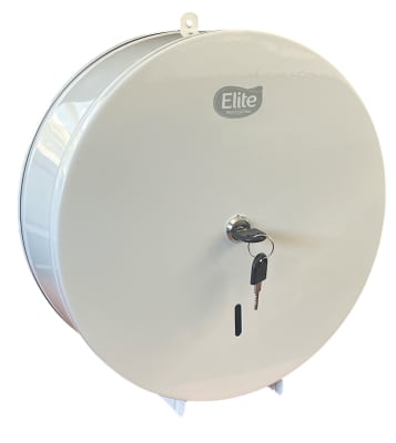 DISPENSADOR PAPEL HIGIENICO JUMBO METALICO BLANCO ELITE