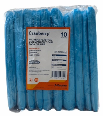 PECHERA PLASTICA C/MANGA Y OJAL CRANBERRY X 10 UN.
