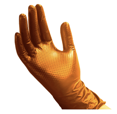 GUANTE NITRILO NARANJO DIAMANTADO 8 GR. BRONTO T/L X 50 UN